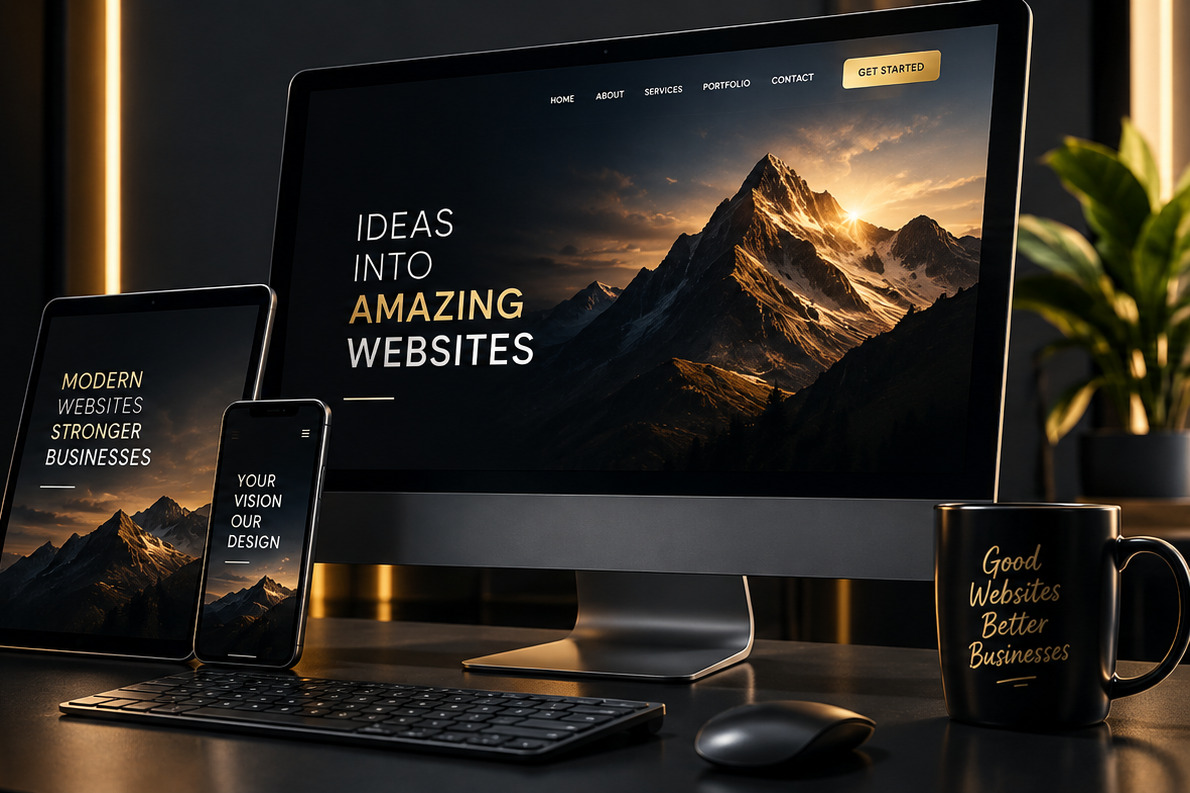 Laptop and phone mockup of a Lux Estates real estate website built by Goldie Web Design